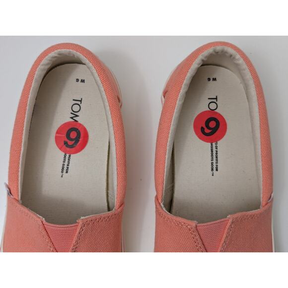 TOMS Alpargata Fenix Slip-On Peach Pink Canvas Women's Size 6 NWOB - Picture 4 of 10